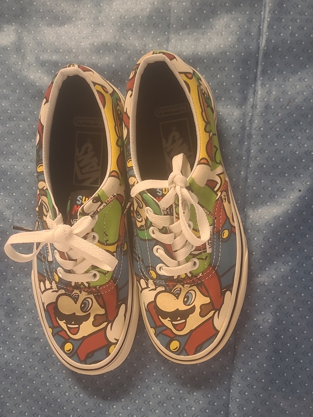 Vans Kids Low Top Sneakers in Blue, Red, Green, Yellow & White